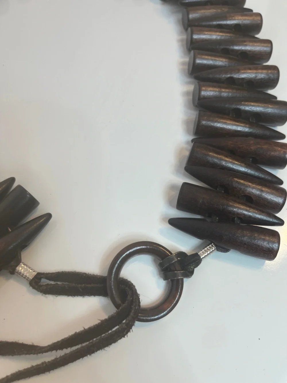 Wood Spike Belt Brown Statement Piece Nordic Bandolier Witch Belt
